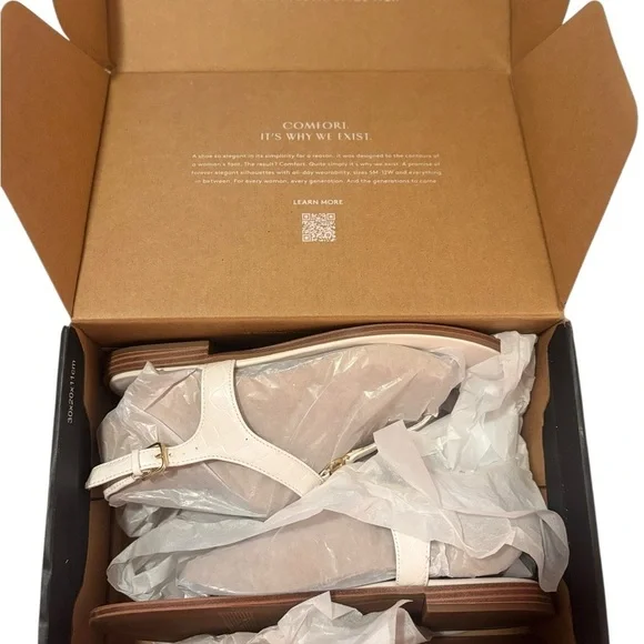 NWT Naturalizer White Leather Sandals Size 10 Wide - Picture 7 of 8